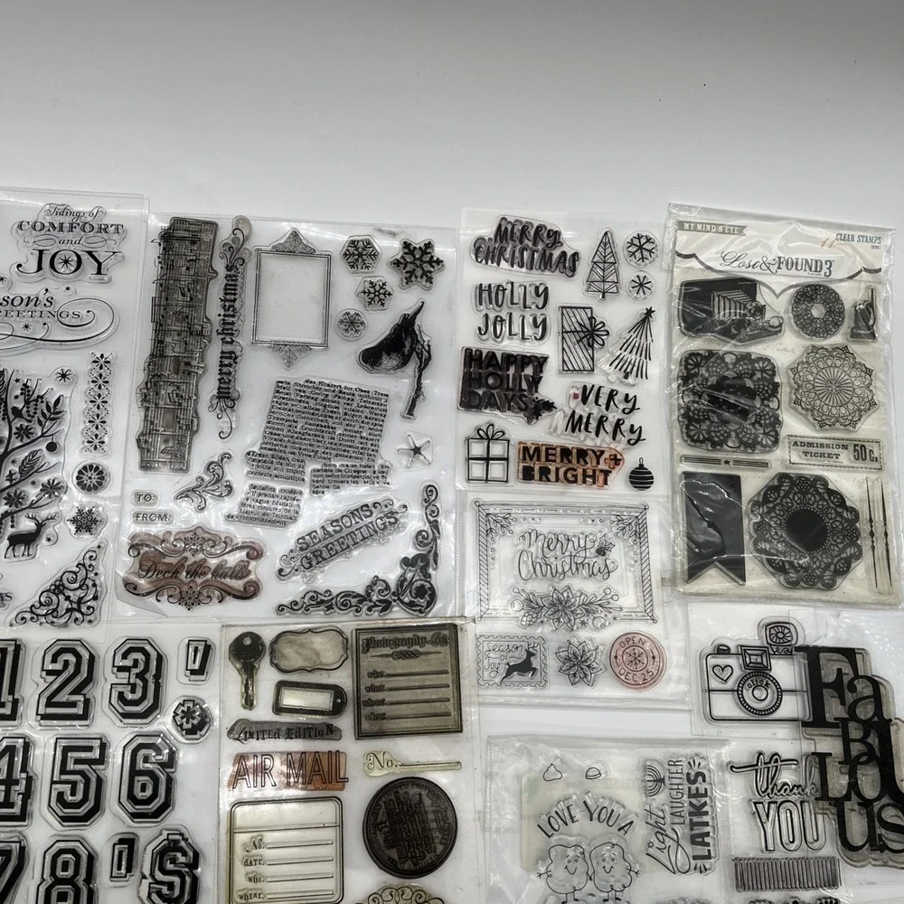 Clear Stamps Huge Mixed Lot Holiday Alphabet Numbers Scrapbooking Set